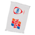 T-100 Fingertip Fringed Towel 11x18 White- (Printed)